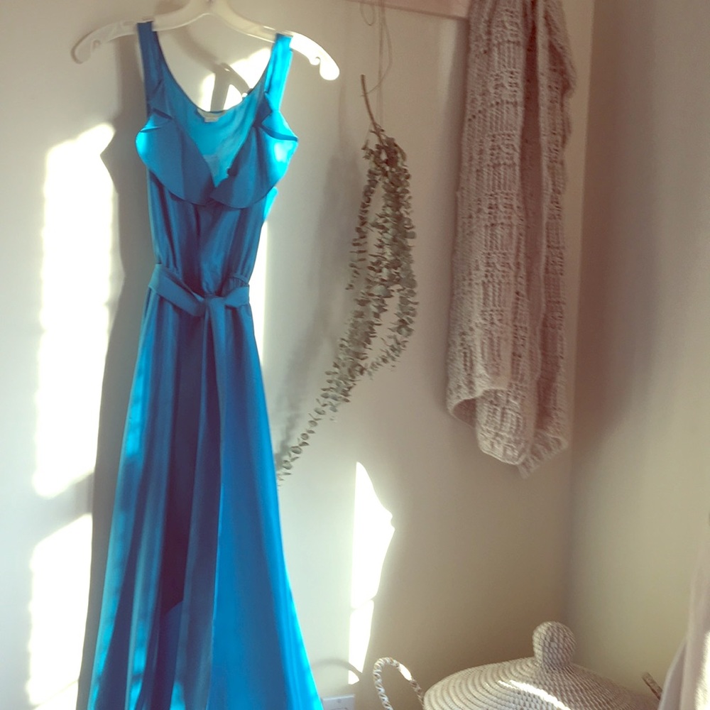 Romantic maxi silk dress